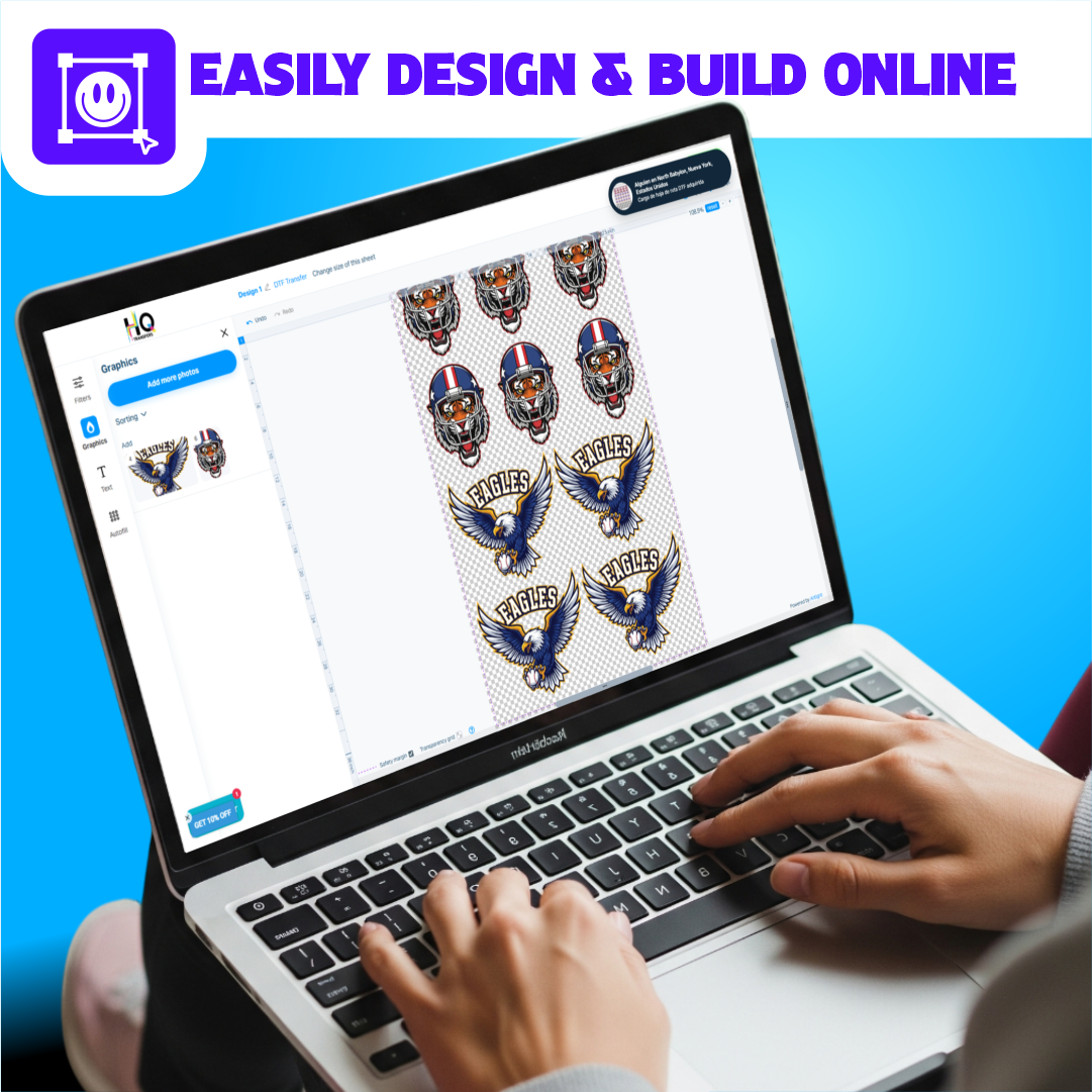 DTF transfer builder tool interface
