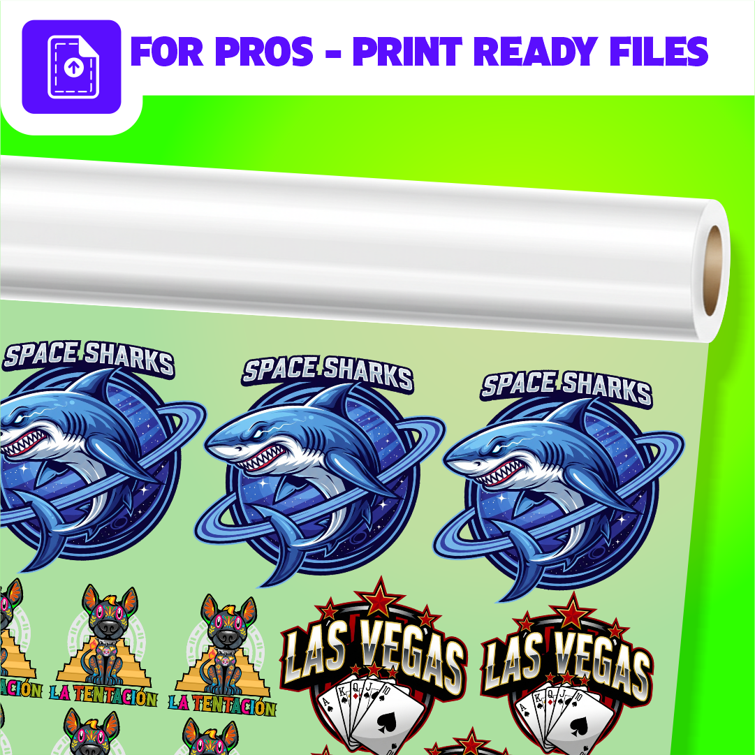 Upload UV DTF gang sheet for printing