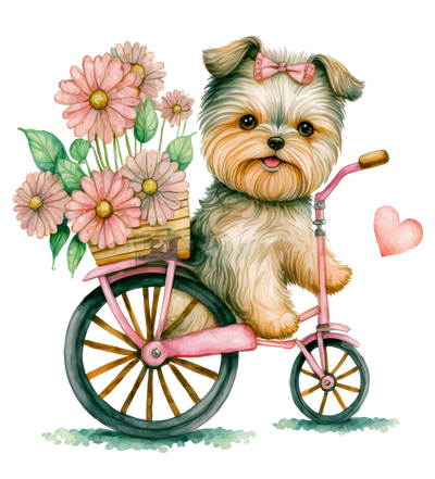 4 Pink Dog Valentine_s Day With Bicycle