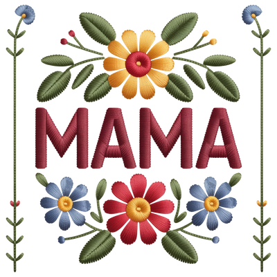 Boho Floral Mama PNG Embroidery Style, Mother_s Day