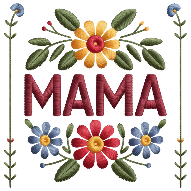 Boho Floral Mama PNG Embroidery Style, Mother_s Day