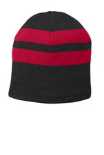 Port & Co ™  Fleece-Lined Striped Beanie Cap. C922