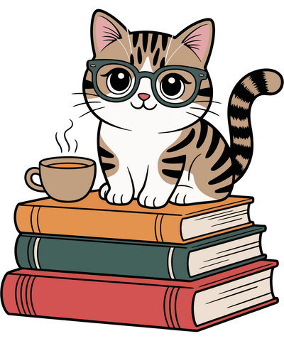 Cat Book Coffee
