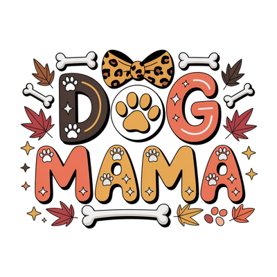 DOG MAMA HUESITOS Y HOJAS_