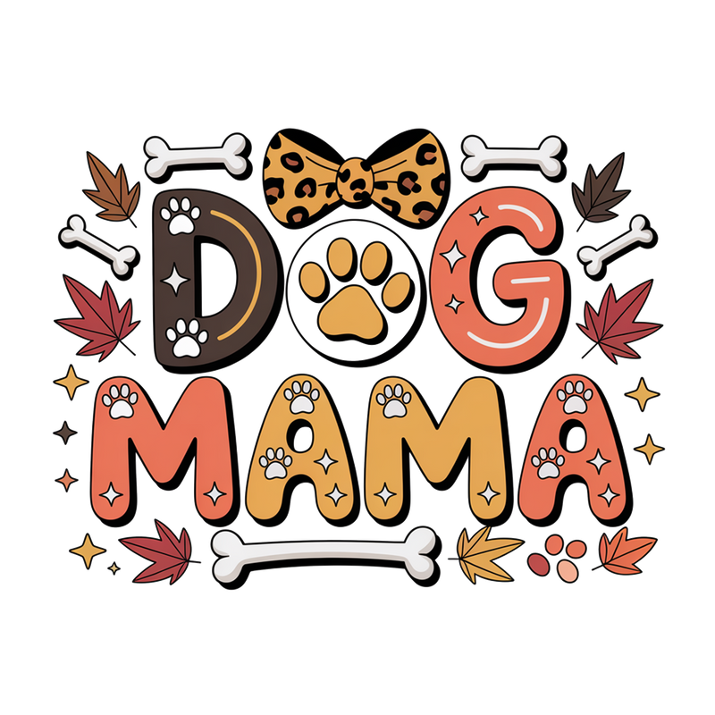 DOG MAMA HUESITOS Y HOJAS_