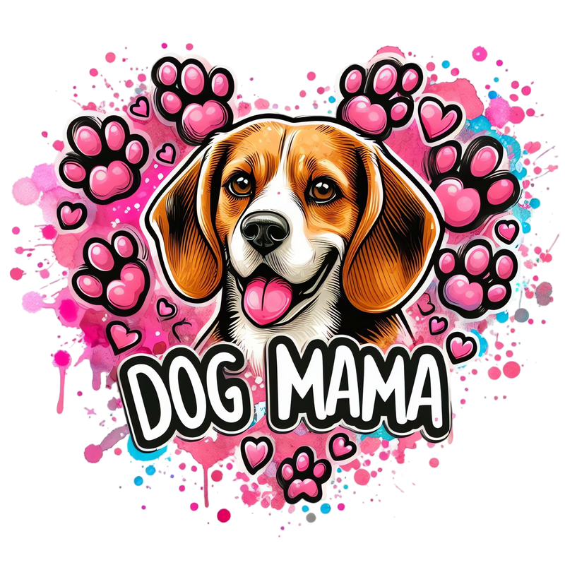 Dog Mama paw pink colors