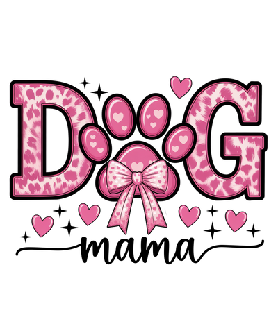 DOG MOM pink heart