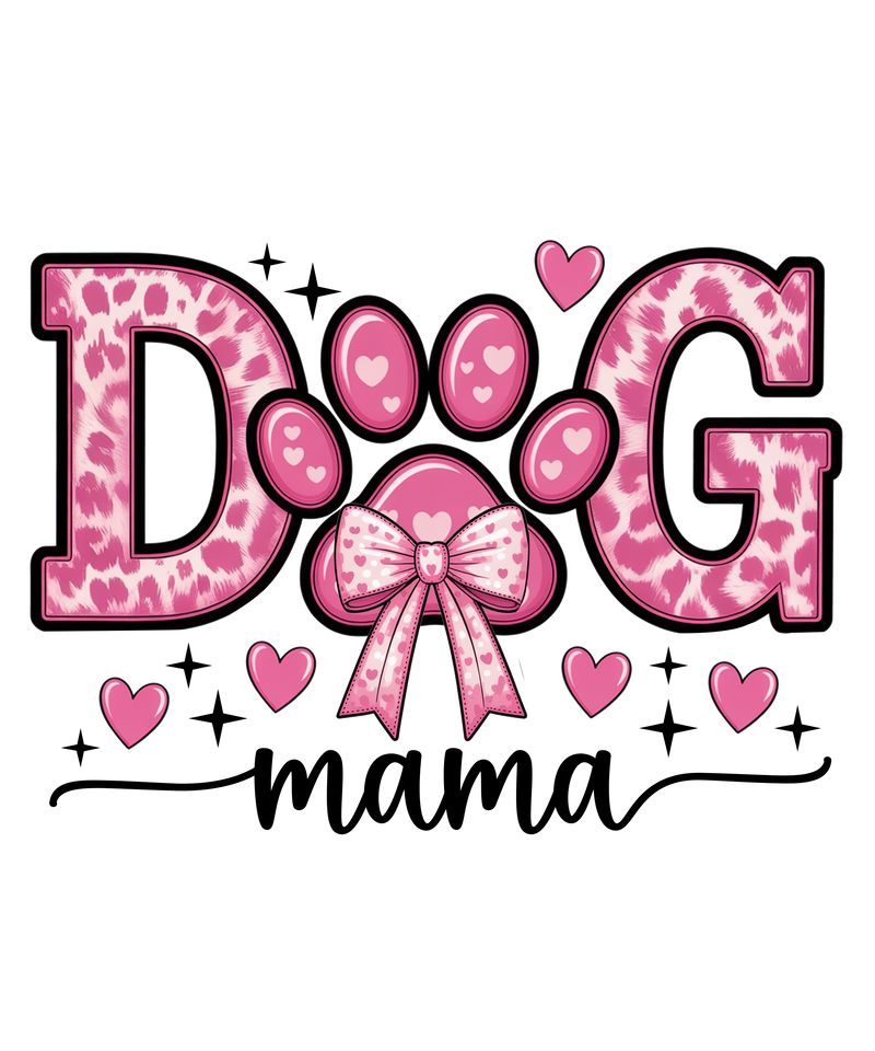 DOG MOM pink heart