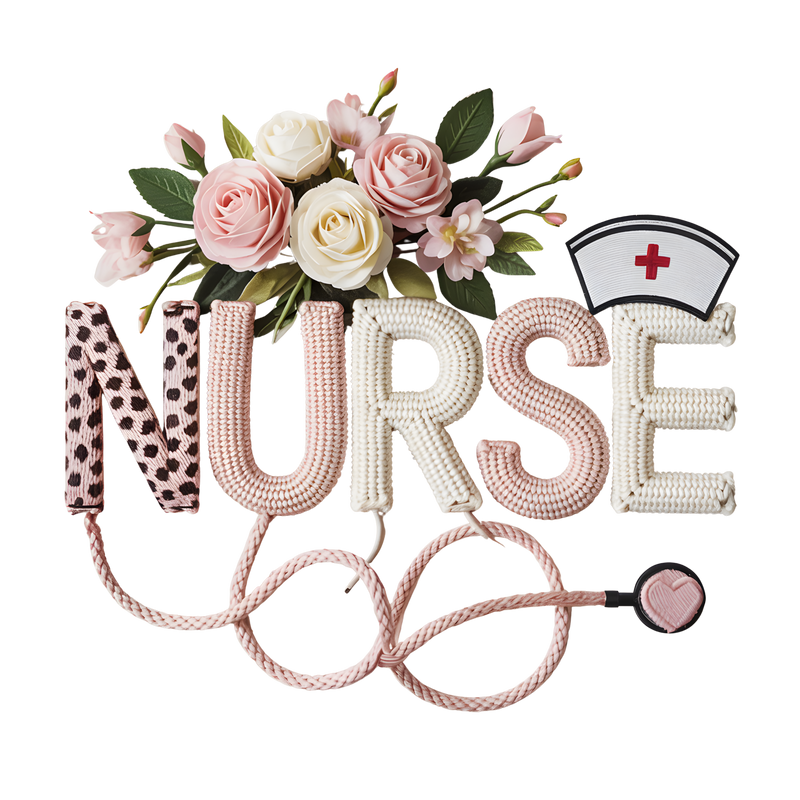 Faux Yarn Nurse PNG, Valentines Nurse Png
