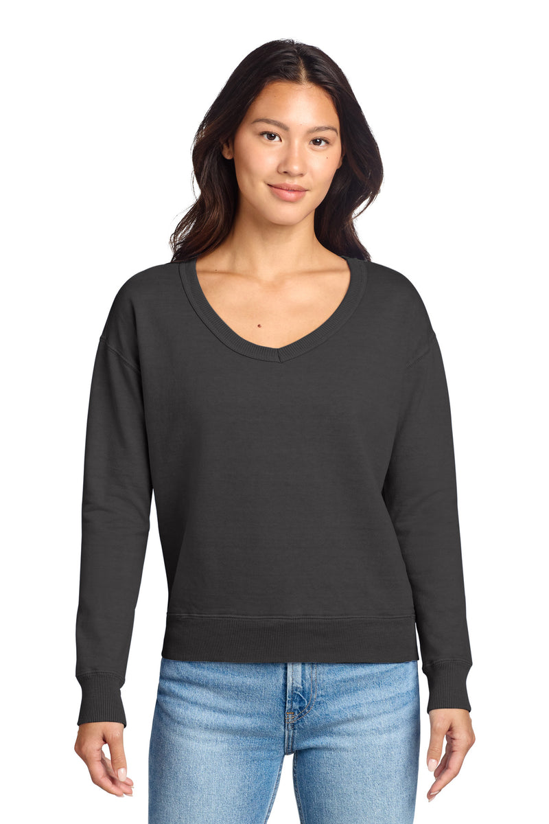 Port & Co ™  Women's Beach Wash ®  Garment-Dyed V-Neck Sweatshirt LPC098V