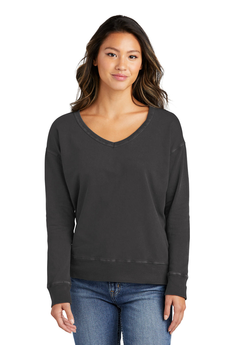 Port & Co ™  Women's Beach Wash ®  Garment-Dyed V-Neck Sweatshirt LPC098V