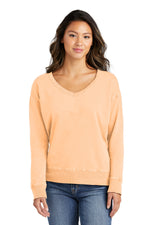 Port & Co ™  Women's Beach Wash ®  Garment-Dyed V-Neck Sweatshirt LPC098V
