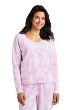 Port & Co ™  Women's Beach Wash ®  Cloud Tie-Dye V-Neck Sweatshirt LPC140V