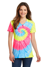 Port & Co ™  Women's Tie-Dye V-Neck Tee.  LPC147V