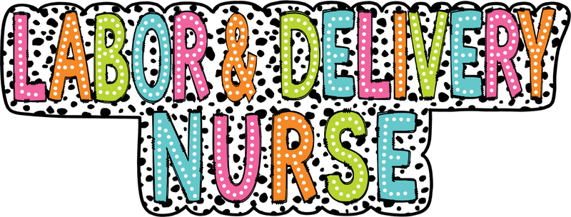 LaborDeliveryNurseDalmatianDots PNG