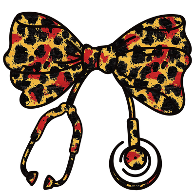 Leopard Print Stethoscope Bow Nurse