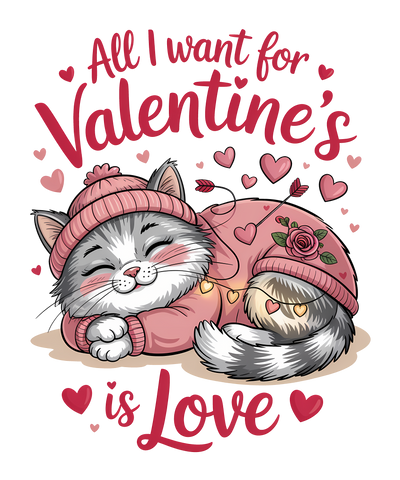 Love Cat Cozy Valentines Day