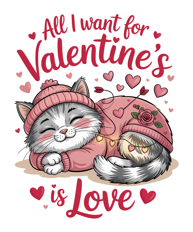 Love Cat Cozy Valentines Day