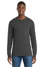 Port & Co ™  Long Sleeve Essential Pocket Tee.  PC61LSP