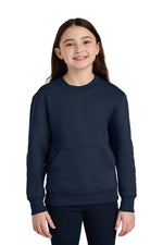 Port & Co ™  Youth Core Fleece Crewneck Pocket Sweatshirt PC78YPKT