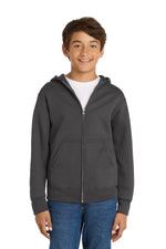 Port & Co ™  Youth Core Fleece Full-Zip Hooded Sweatshirt.  PC90YZH
