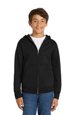 Port & Co ™  Youth Core Fleece Full-Zip Hooded Sweatshirt.  PC90YZH