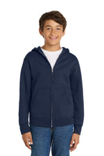 Port & Co ™  Youth Core Fleece Full-Zip Hooded Sweatshirt.  PC90YZH