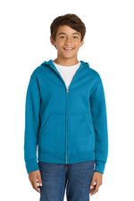 Port & Co ™  Youth Core Fleece Full-Zip Hooded Sweatshirt.  PC90YZH