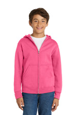 Port & Co ™  Youth Core Fleece Full-Zip Hooded Sweatshirt.  PC90YZH