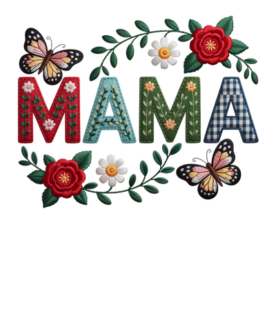 Mom, butterflies and flowers