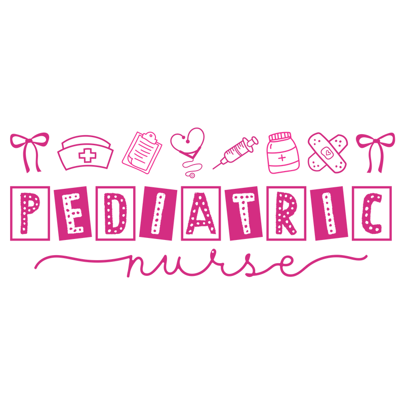 Pediatric Nurse Coquette Pink Doodle