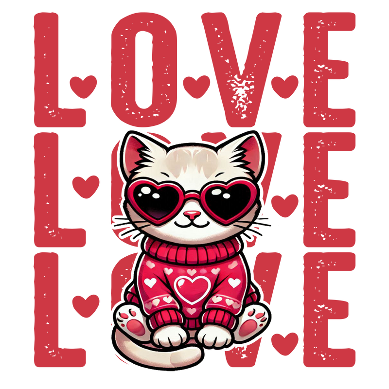Valentine Cat Heart Love_