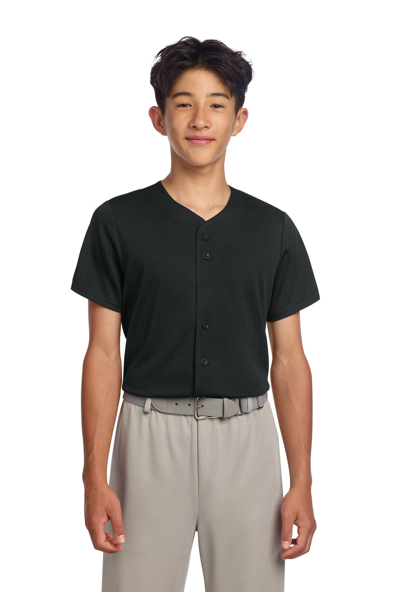 Sport-Tek ®  Youth PosiCharge ®  Tough Mesh Full-Button Jersey YST220