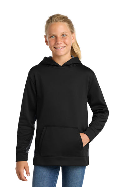 Sport-Tek ®  Youth Sport-Wick ®  Fleece Colorblock Hooded Pullover.  YST235