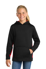 Sport-Tek ®  Youth Sport-Wick ®  Fleece Colorblock Hooded Pullover.  YST235