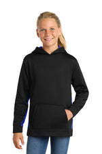 Sport-Tek ®  Youth Sport-Wick ®  Fleece Colorblock Hooded Pullover.  YST235