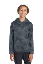 Sport-Tek ®  Youth Sport-Wick ®  CamoHex Fleece Hooded Pullover.  YST240