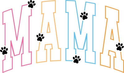 dog mama varsity letter  colors